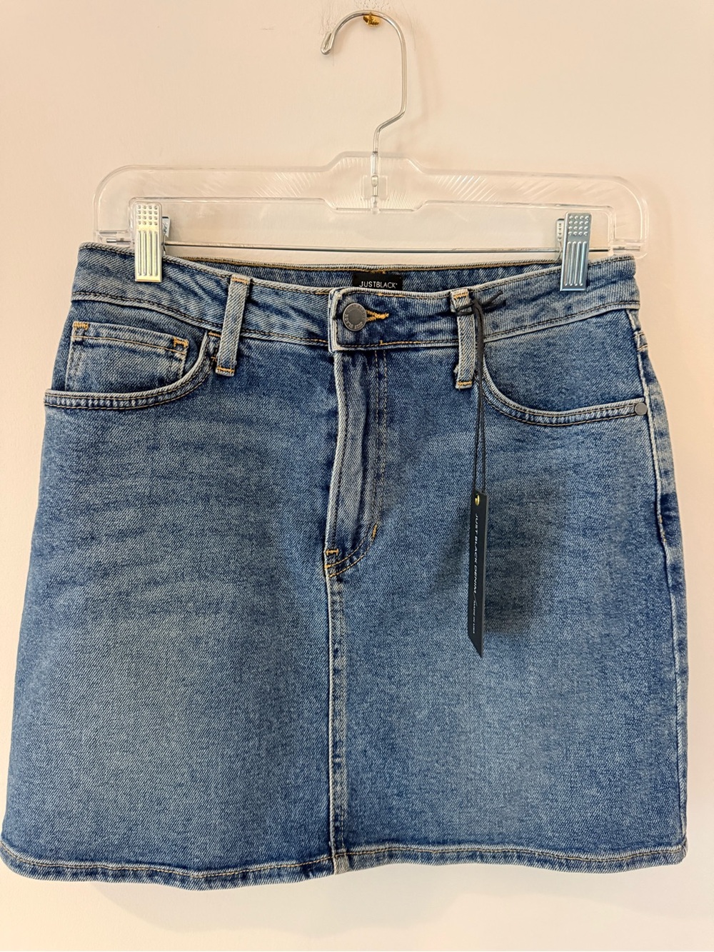 Just Black Blue Denim Mini Skirt nwt